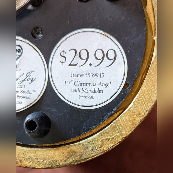 Brothers Sisters Design Studio Musical Christmas Angel W Mandolin - Picture 6 of 7